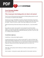 Download LSi Why women give bad dating advice  what to do instead by Love Systems SN46489070 doc pdf