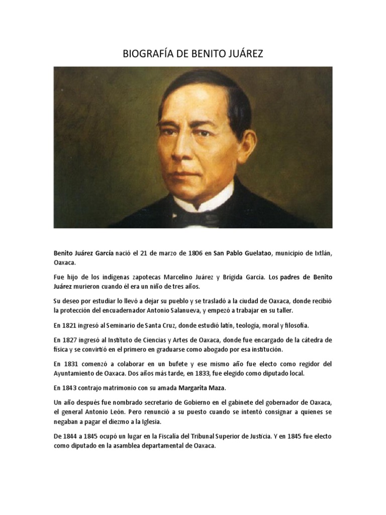 Biograf a de Benito Ju rez PDF - 1671283832