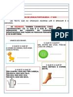 Atividades de Lingua Portuguesa 1ordm Ano PDF