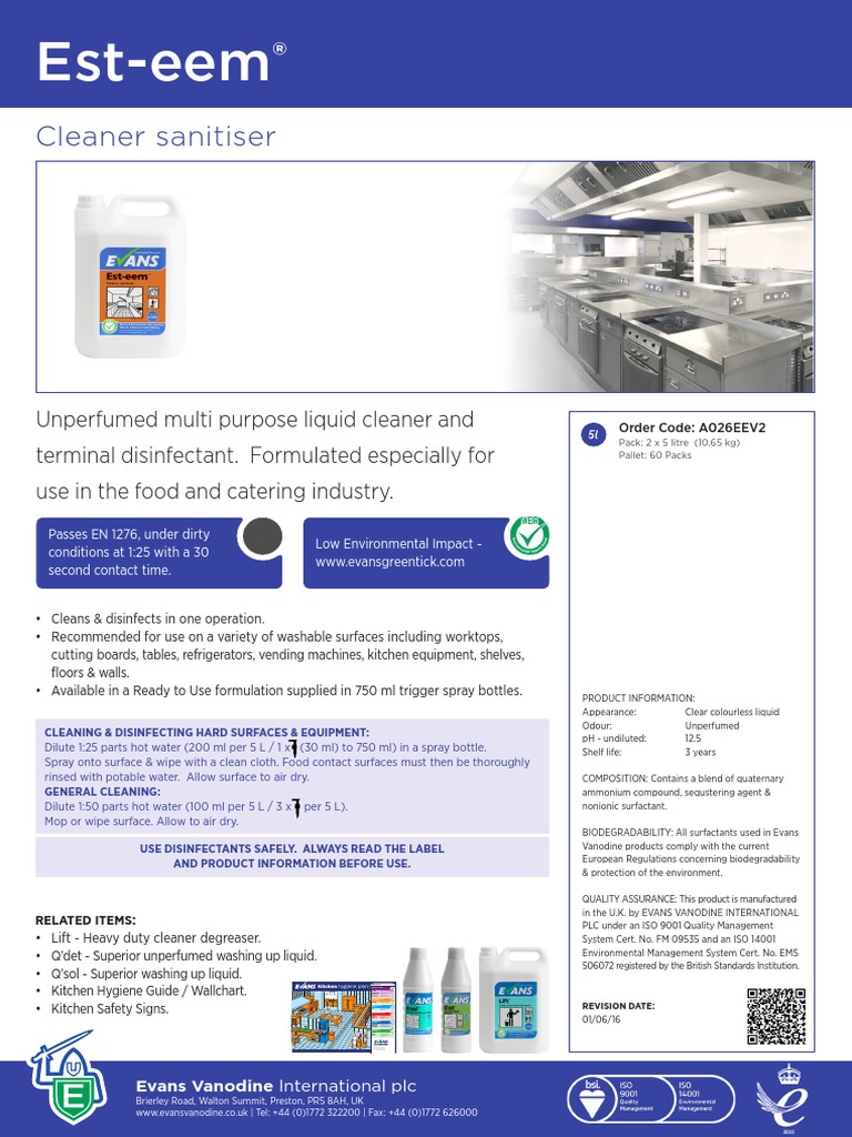 Est Eem 5lt Is | PDF | Disinfectant | Home