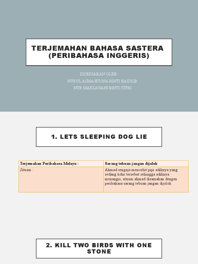 Terjemahan Bahasa Sastera Tutorial M14 Pdf