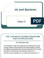The Continuous Fourier Transform and Its Applications