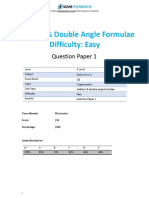 Addition & Double Angle Formulae Diffic Ult Y: E As Y: Question Paper 1