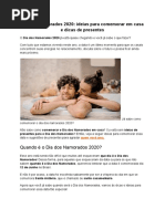Dia Dos Namorados 2020 Ideias Para Comemorar Em Casa e Dicas de Presentes