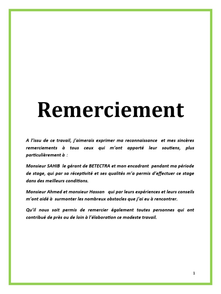 3rapport De Stage Remerciement Introduction Conclusion Pdf Beton Arme Secteurs De L Economie