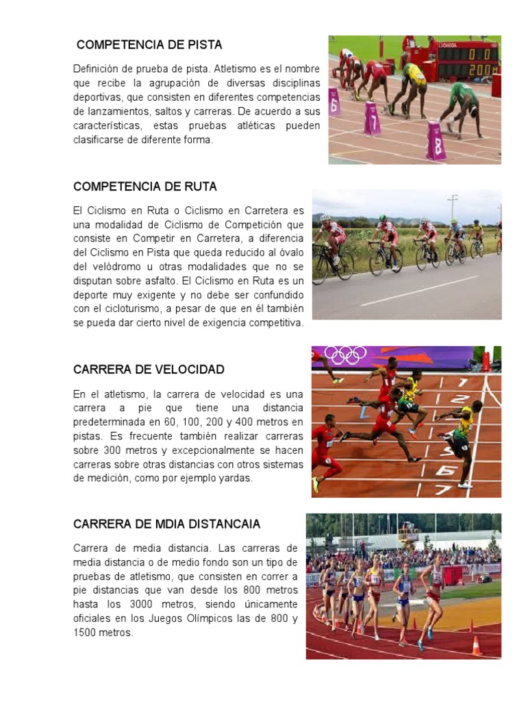 Tipos de Carreras en Atletismo | PDF | Deporte del atletismo | Carreras ...