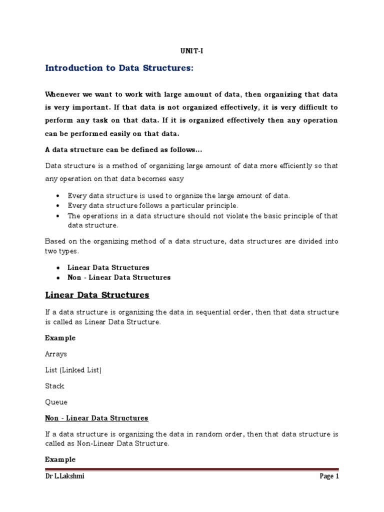 Unit-1 Notes | PDF | Array Data Structure | Subroutine