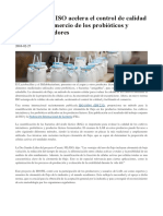 2016-01-27 - Nueva Norma ISO Acelera El Control de Calidad y Facilita El Comercio de Los Probiticos y Cultivos Iniciadores