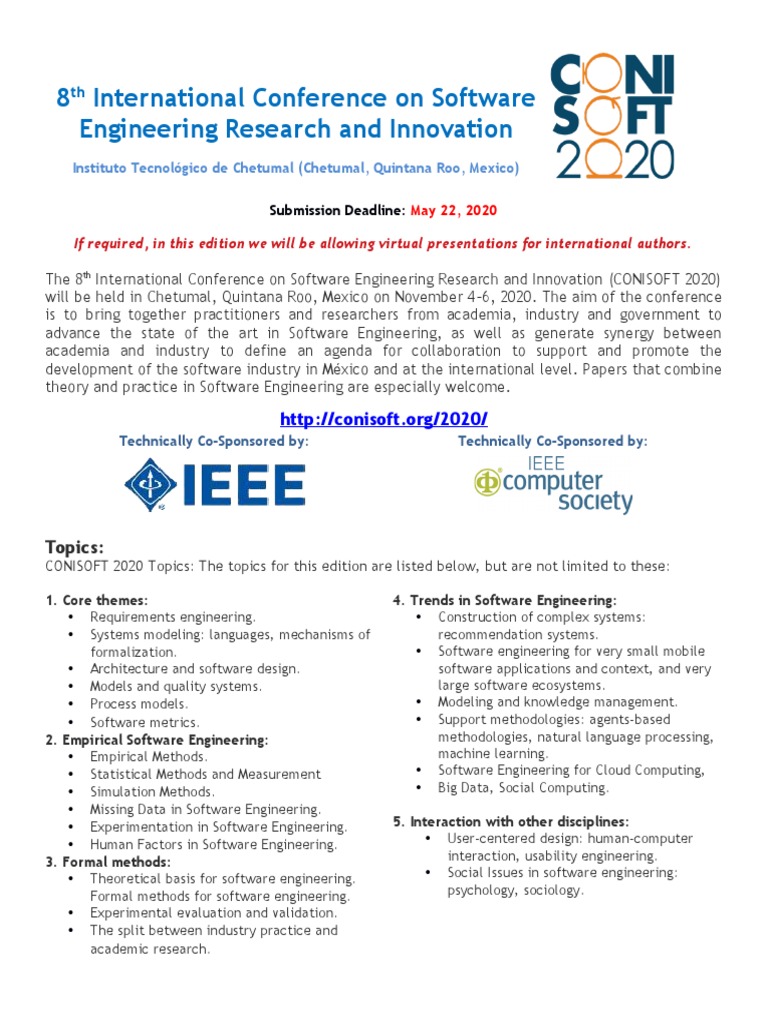 CONISOFT 2020: Software Engineering Conference | PDF | Engineering ...