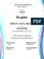 Certificate of Recognition (Education)