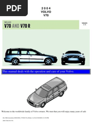 VOLVO V70 2004 User Manual | PDF | Airbag | Seat Belt