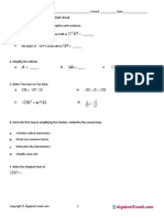 10 2 Bell Work Simplifying Radicals