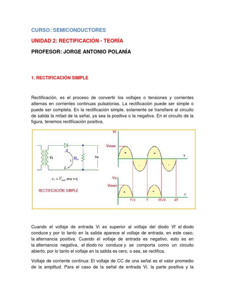 06.rectificación 18 | PDF | Rectificador | Diodo