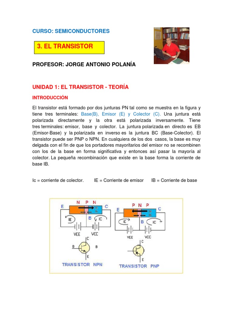 Transistor: Teoría y Aplicaciones | PDF | Transistor de unión bipolar ...