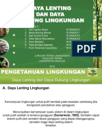 Daya Lenting Dan Daya Dukung Lingkungan: Jurusan Teknik Lingkungan Fakultas Teknik Universitas Andalas 2016