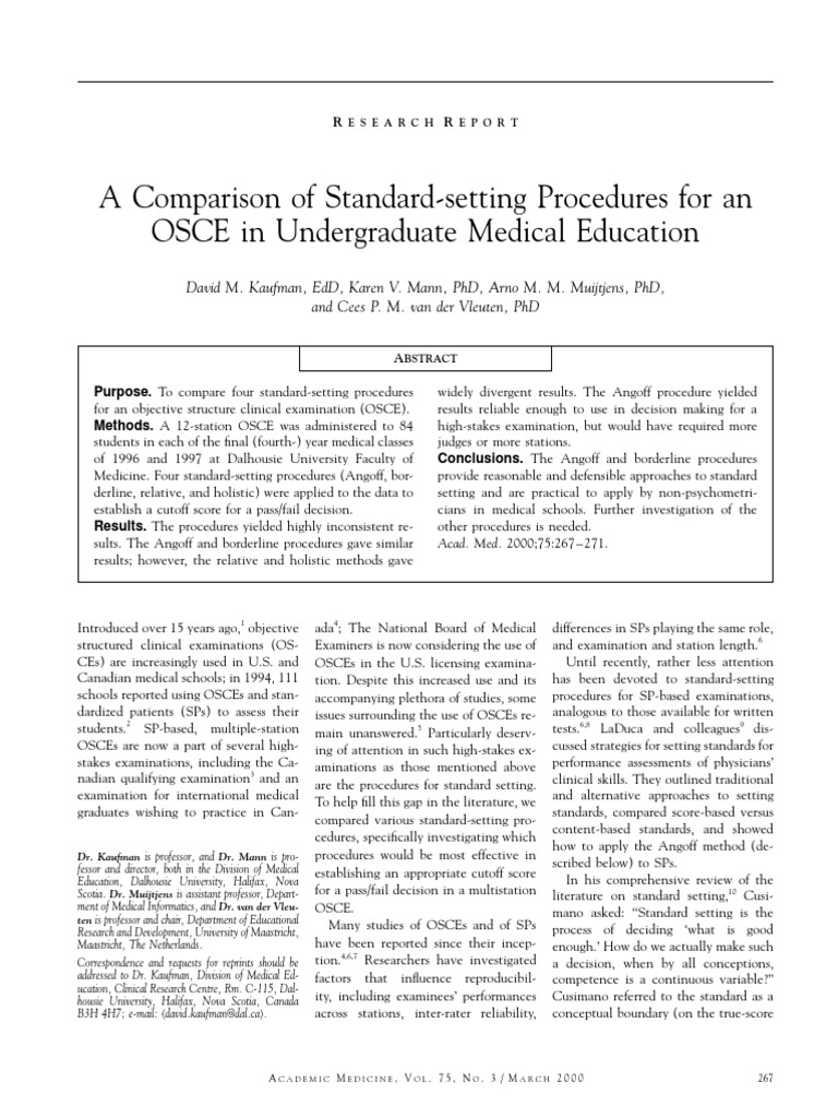 A Comparison of Standard-Setting Procedures For An OSCE in ...
