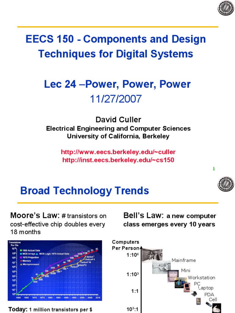 EECS 150 - Components and Design Techniques For Digital Systems Lec 24 ...