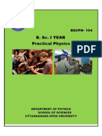 Practical Physics B. Sc. I Year Practical Physics: BSC Bscph-104