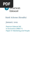 January 2019 Mark Scheme (Results) : Pearson Edexcel IAS in Economics (WBS11) Paper 01 Marketing and People