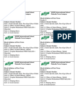 Block Syallabus of Islamiyat Class 4,5,6,7