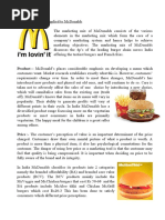 Product:-Mcdonald'S Places Considerable Emphasis On Developing A Menu Which