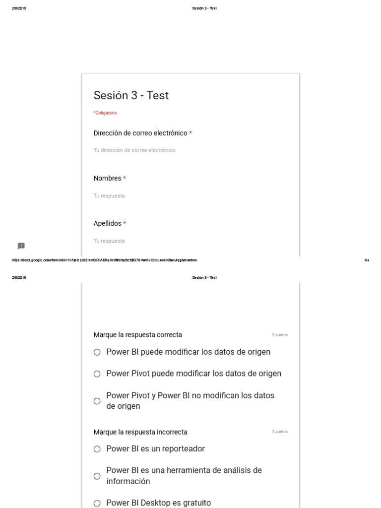 Test sobre Power BI y sus funciones | PDF | Software de la aplicacion ...