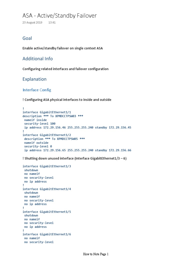 Asa Failover Notes Pdf Internet Protocols Hypertext Transfer