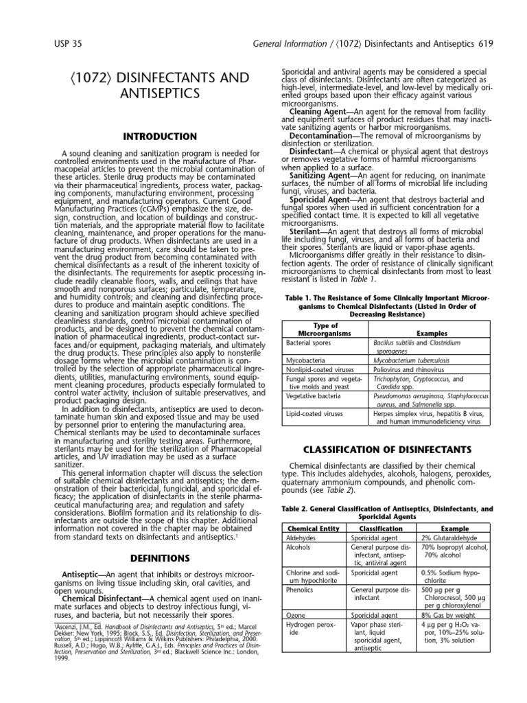 06190622 (1072) Disinfectants and Antiseptics PDF Disinfectant