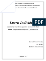 Lucru Individual: La Obiectul: Ocrotirea Organelor Normelor de Drept Tema: Răspunderea Disciplinară A Judecătorului