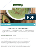 Sopa Fría de Pepino y Aguacate - Recetas El Comidista EL PAÍS