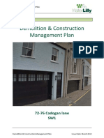 Demolition & Construction Management Plan: 72 76 Cadogan Lane SW1