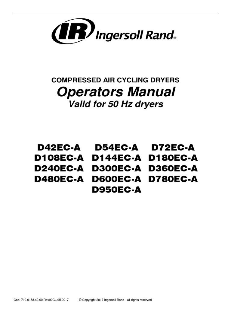 Operators Manual: Valid For 50 HZ Dryers | PDF | Clothes Dryer | Heat ...