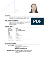 Field in Nursing Resume Irene