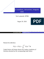 Laplace Transform Rules for Derivatives, Integrals and ODEs