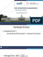 Production and Operations Management: Forecasting Errors