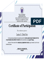 Certificate of Participation: Lerin G. Dela Paz