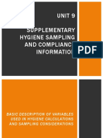 Unit 9 Supplementary Hygiene Sampling and Compliance Information