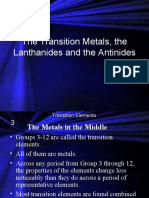 The Transition Metals, The Lanthanides and The Antinides