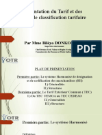Présentation Du Tarif Et Des Règles de Classification