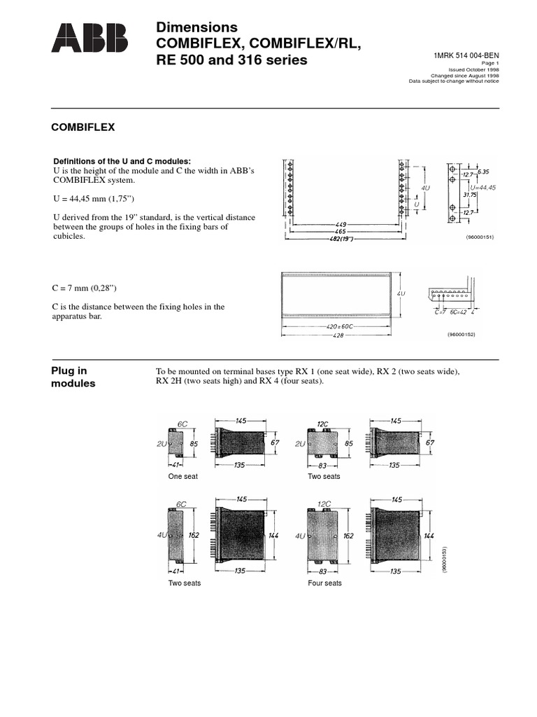 Combiflex, Combiflex RL, Re 500 e 316 (En) PDF | PDF | Electrical ...