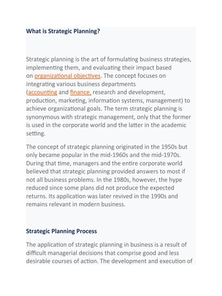 Lecture 5 - 3 What Is Strategic Planning | PDF | Strategic Management ...