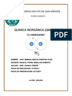 Informe Inorganica El Hidrogeno