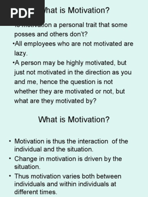 Understanding Motivation Dynamics | PDF | Motivation | Motivational