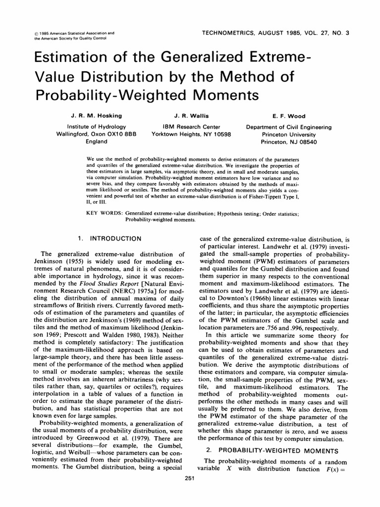 Estimating Generalized Extreme-Value Distribution | PDF | Estimator ...