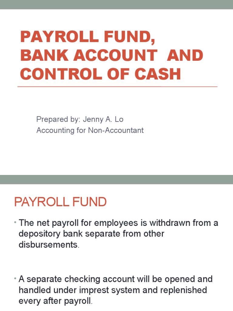 Payroll Fund Management and Bank Account Controls PDF Payroll Salary
