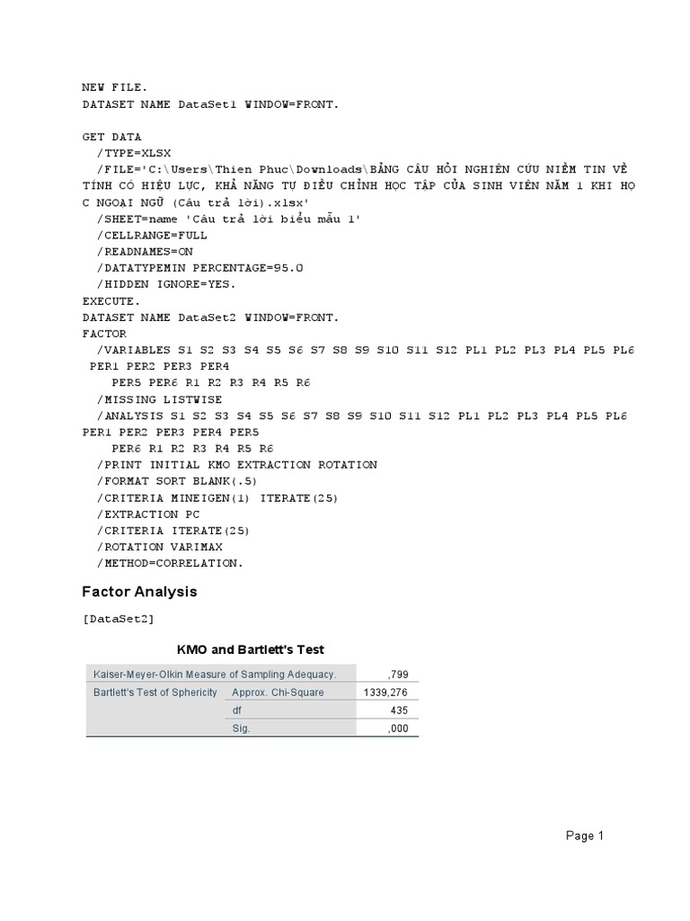 Factor Analysis of Student Learning Factors | PDF | Multicollinearity ...