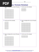 Area / Perimeter Worksheet: Draw A Rectangle With An Area of 40 Square Units. Find The Area of This Rectangle