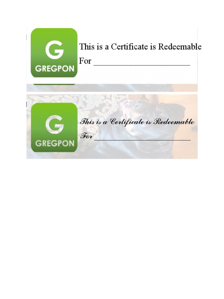 Redeemable Certificate Template | PDF | Finance & Money Management