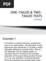 ONE-TAILED & TWO-TAILED TESTS Examples