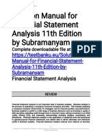 Solution Manual For Financial Statement Analysis 11th Edition by Subramanyam PDF